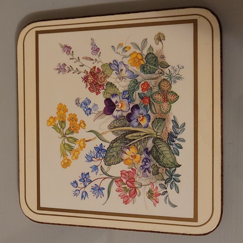 Vintage Set of 6 Pimpernel Flower Coasters - Picture 6 of 16